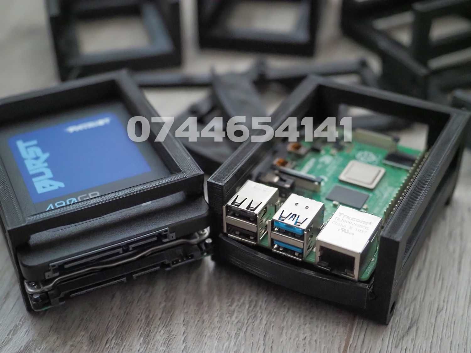 Carcasa Rack-Mount 1U pentru 4 x Raspberry Pi 4b si 4 x SSD