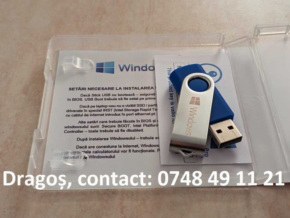 Stick-uri noi nouțe cu Windows 7, 8, 8.1, 10 sau 11. Licență retail.