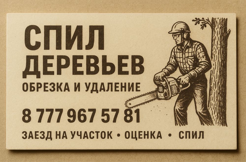 Спил деревьев любой сложности