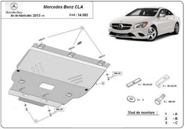 Scut motor metalic Mercedes CLA X117 2013 -2019
