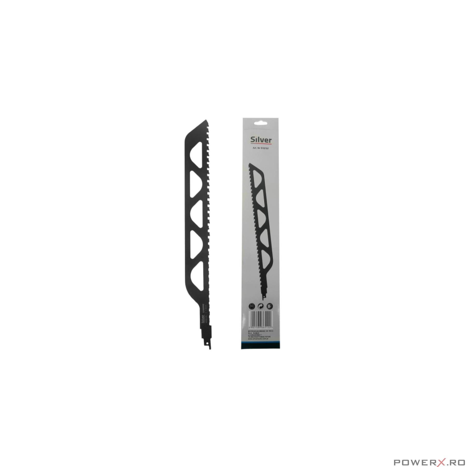 Panza fierastrau sabie pentru taiat BCA si caramida 455mm Silver