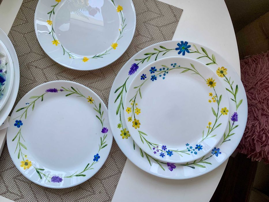 Ръчно рисувани луксозни чинии от френски порцелан