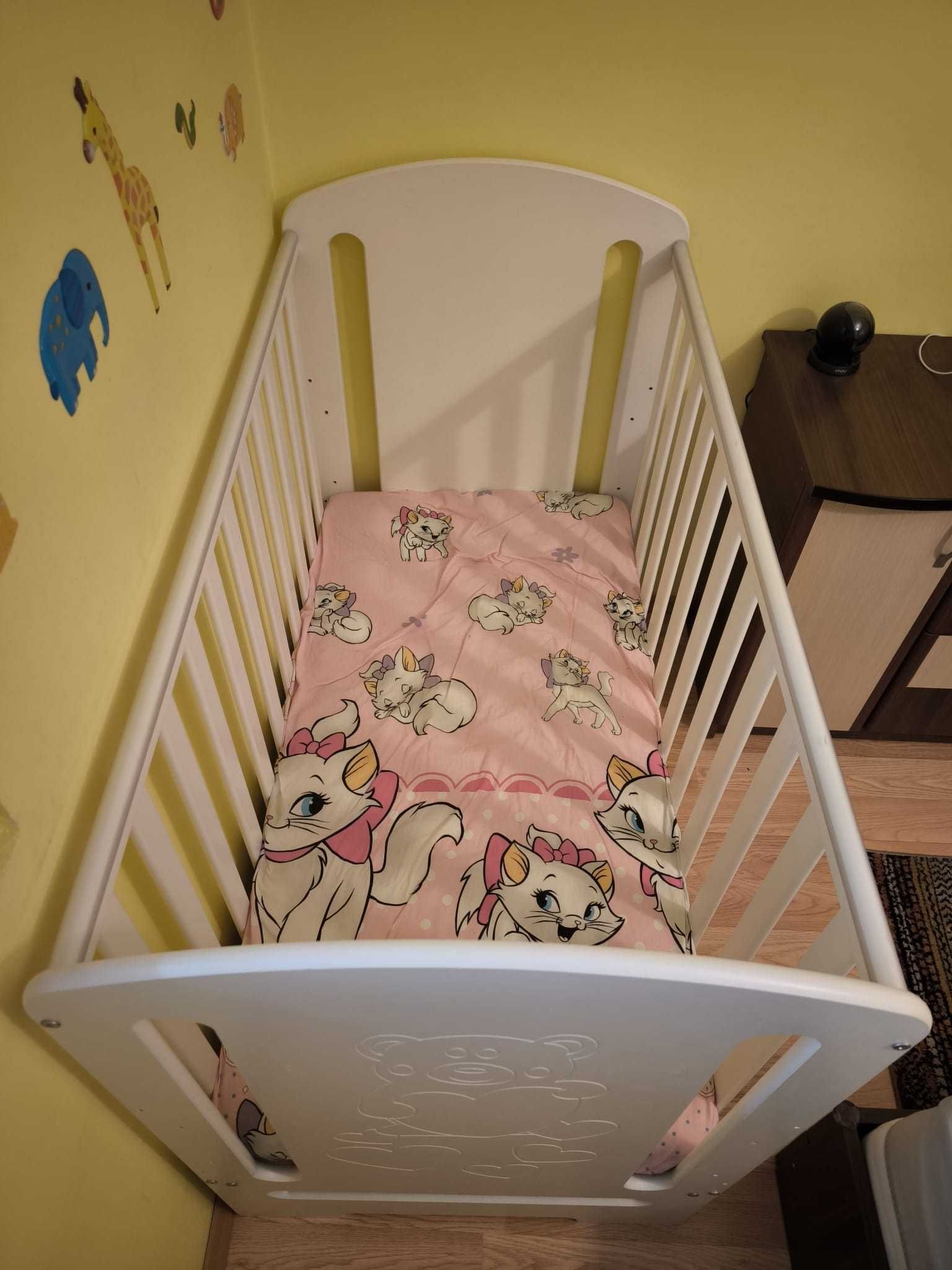patut bebe - copil ajustabil 60*120 cu saltea + protectie