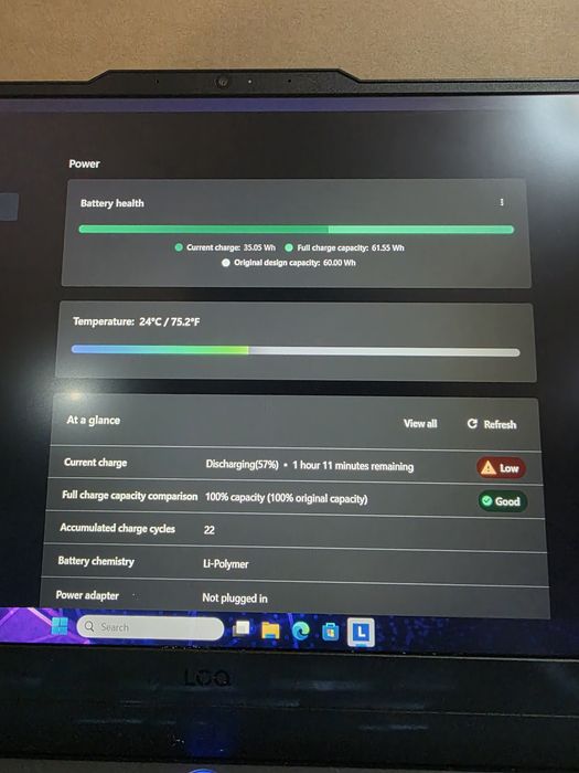 Lenovo LOQ 15ARP9 / RTX 4070 / Ryzen 7 / 22 цикъла / 12м гаранция