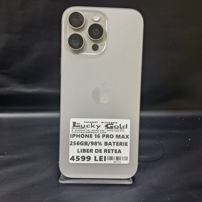 IPhone 16 Pro Max 256Gb 98% Baterie Garantie/Factura #48716