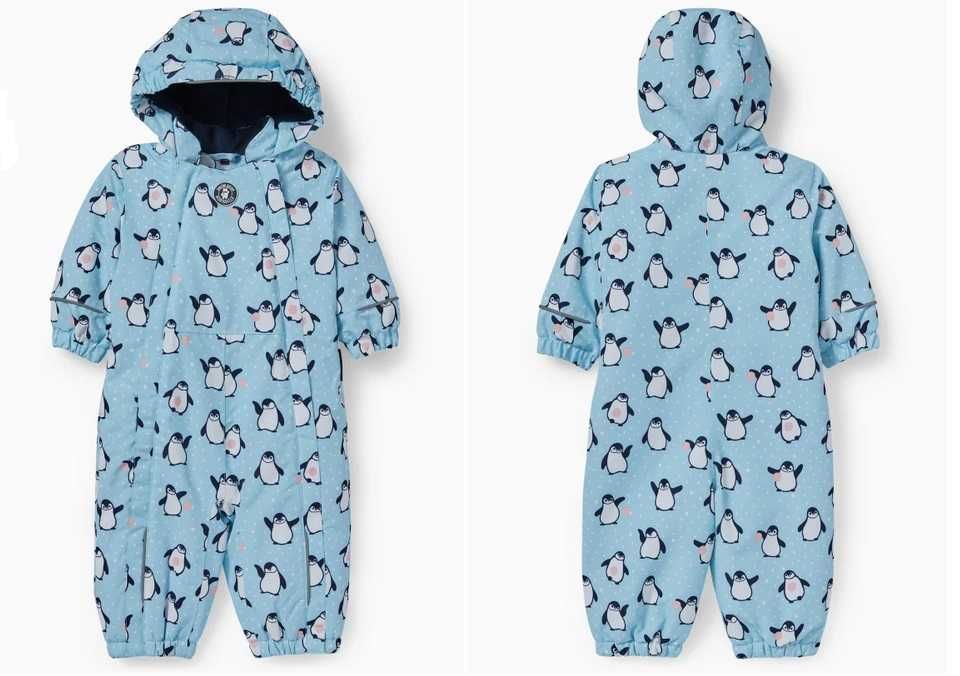 Combinezon/Salopeta de iarna, calduroasa cu gluga, bebelusi - 74cm