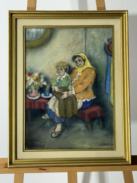 Interior de Familie, Tablou Original Semnat Ion Bărbulescu (B'Arg)