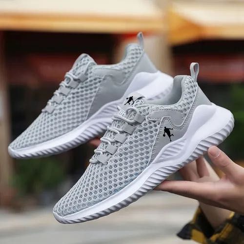 Мужские кросовки серые сетчатые 39-45