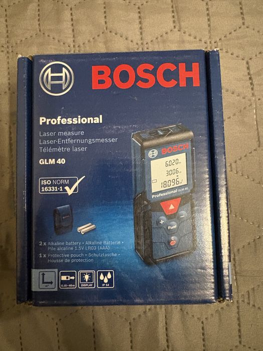 Telemetru laser Bosch Professional GLM 40, 40m, IP54, nou