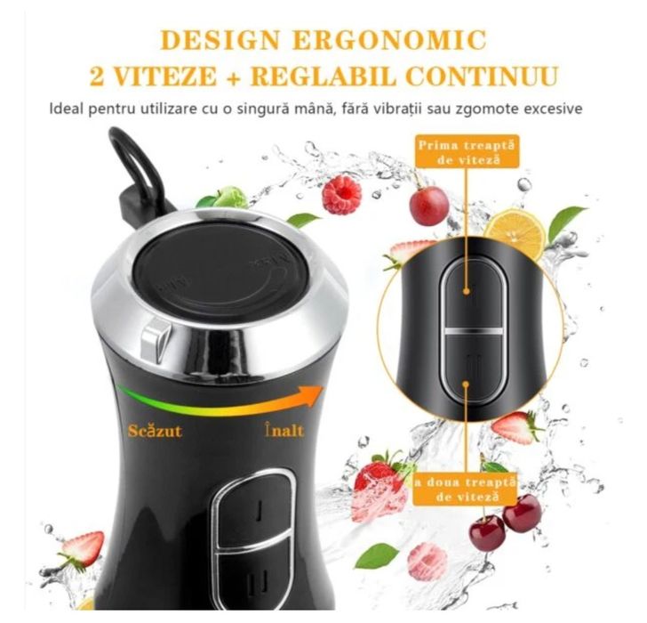 Set blender Silvercrest de mâna 4 in 1, 1200W cu 9 viteze i