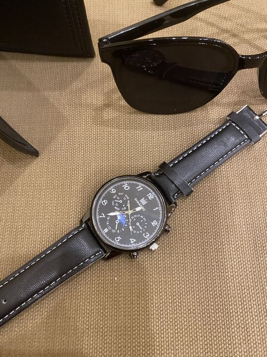 Комплект часовник, очила, портфейл