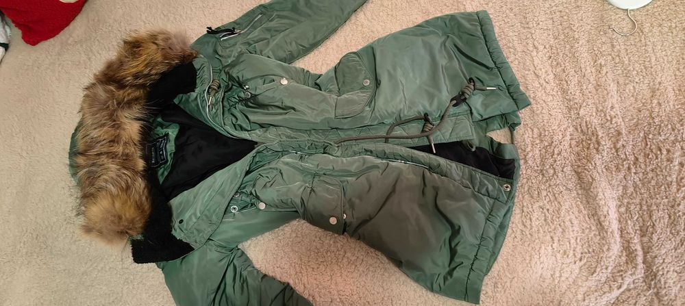 Дамска парка с естествен косъм