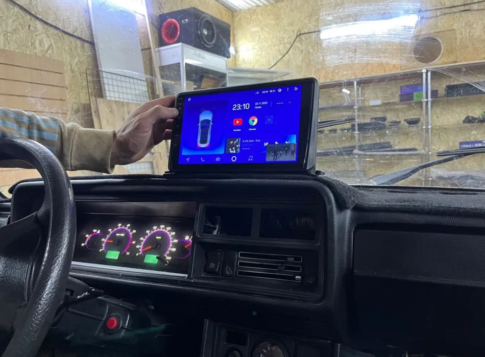 Магнитола универсал любое мошина учун на торпедо 2/32г, 4/64г янги