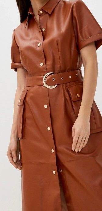 Платье, новое, размер XS, цвет коричневый