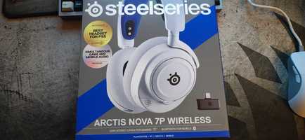 Геймърски слушалки SteelSeries Arctis Nova 7P White Безжични