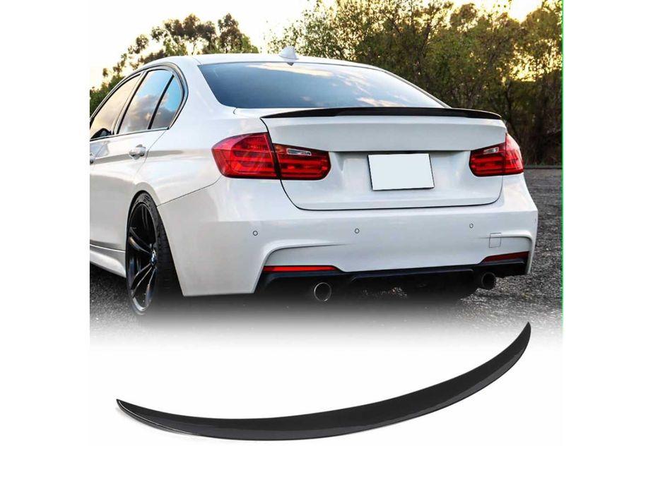 Лип спойлер за багажник подходящ за BMW-3 F30, 2012-2018, Черен лак