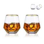 Set 2 pahare whisky Glasseam – design înclinat, 300 ml, stil modern