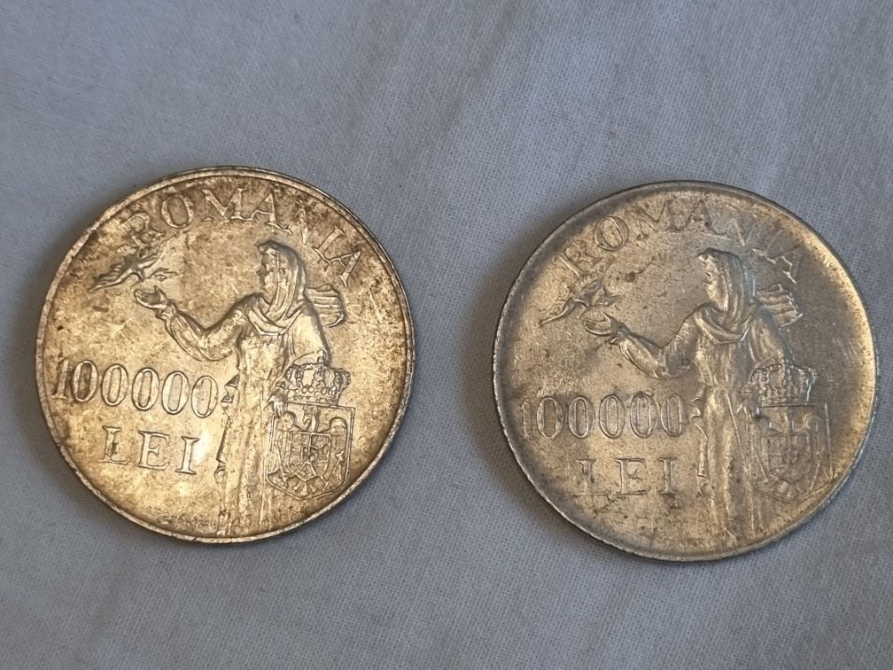 Monede vechi din argint  100.000 lei din 1946