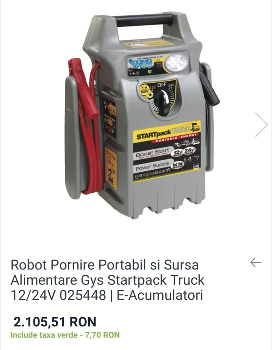 Robot pornire gys 12/24V booster truck