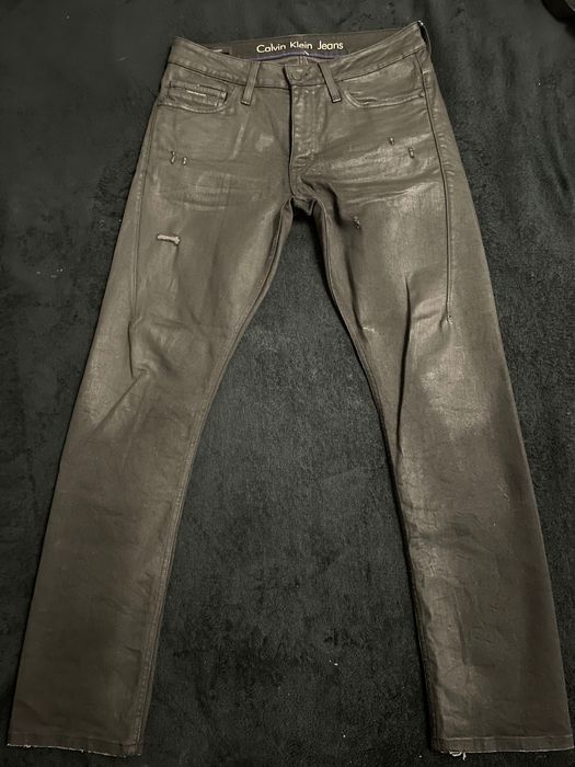 Calvin Klein Black Waxed Jeans / 33waist -32Length