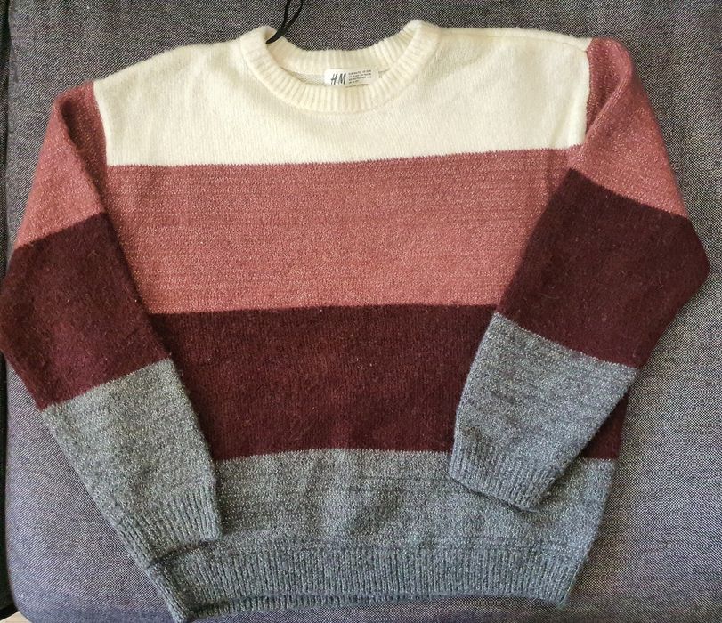 Set haine fete, 4 piese, pulover, hanorac, bluza, blugi, 146-152