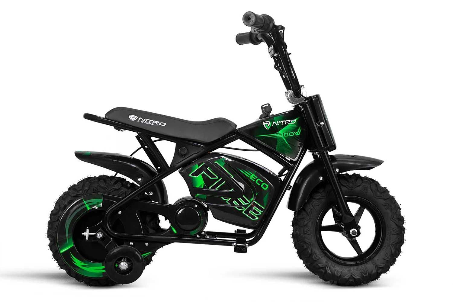 Mini Motocicleta electrica copii 3-6 ani Nitro ECO Flee 300W 24V Verde