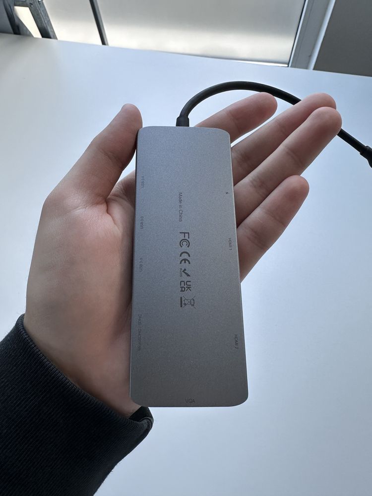 Hub Adaptor 9 in 1 USB-C, 3 x USB 3.0 x HDMI 4K, 1 x VGA 1080P, PD, SD