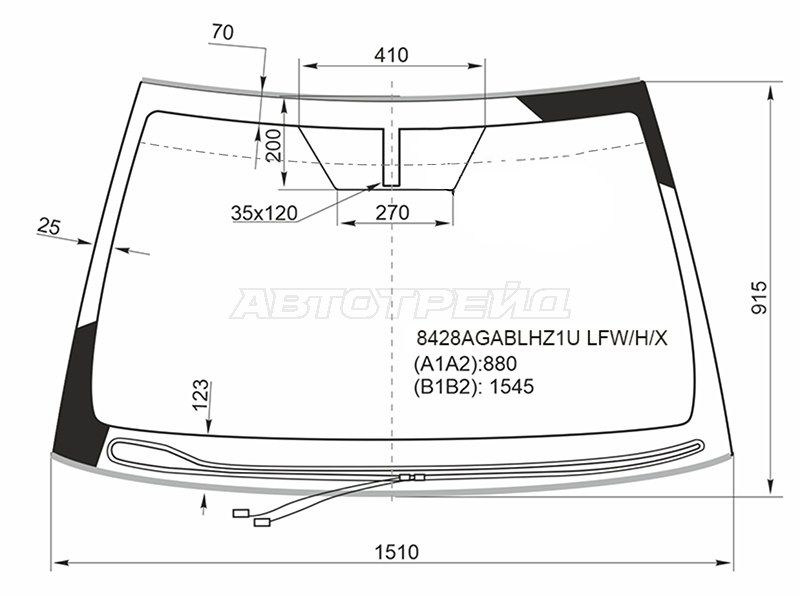 Стекло лобовое Toyota Camry
