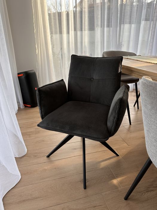 Set 2 scaune rotative Novel, catifea reiata