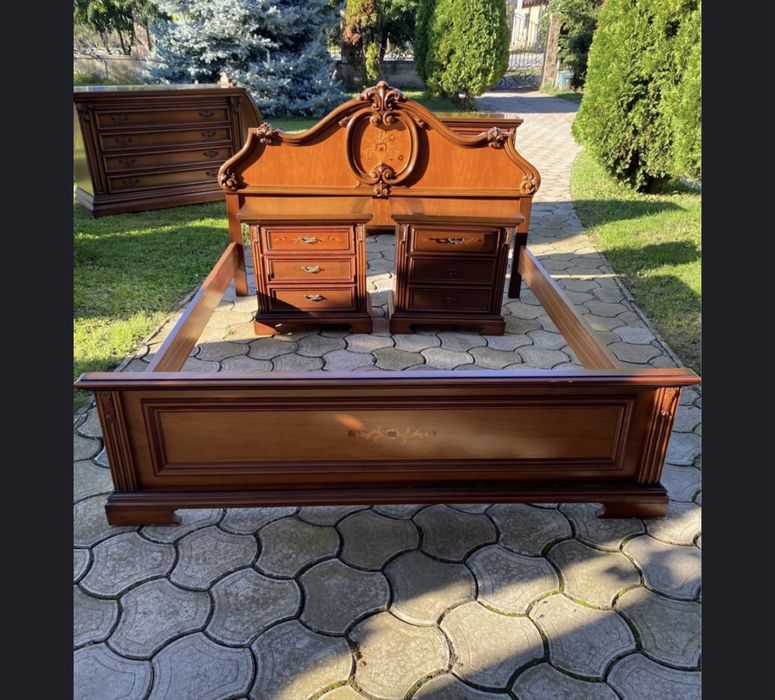 Dormitor lemn masiv pat matrimonial