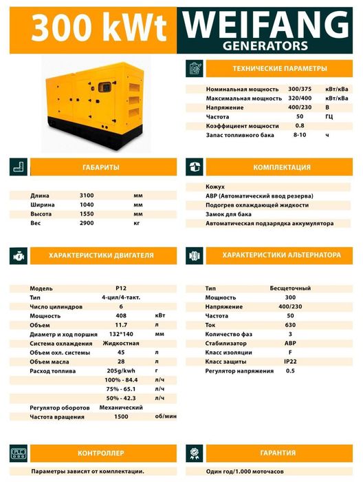 Дизельный Генератор "WEIFANG GENERATORS"
