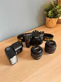 Kit DSLR Nikon D7100 (9k cadre), 2 obiective, blit si accesorii