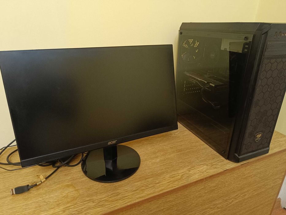 Геймърски компютър + 24" монитор Acer – готов за игра!