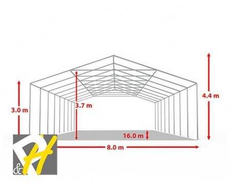 ШАТРА 8х16м клас PROFESSIONAL - висока и здрава