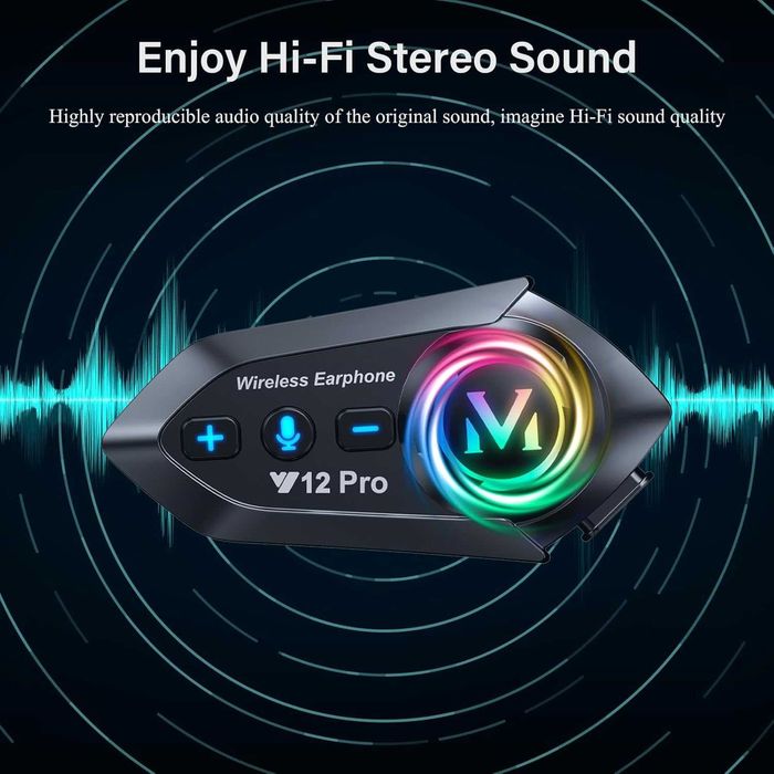 2 Броя - Y12Pro – За каска, Моторджийска Bluetooth, интерком, intercom