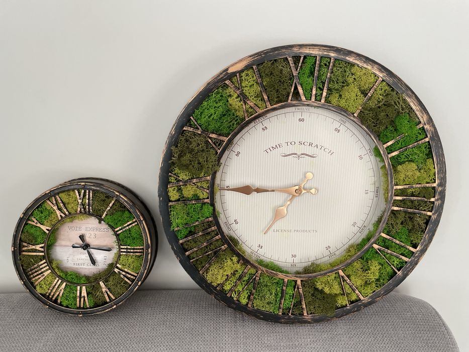 Стенен часовник със скандинавски мъх