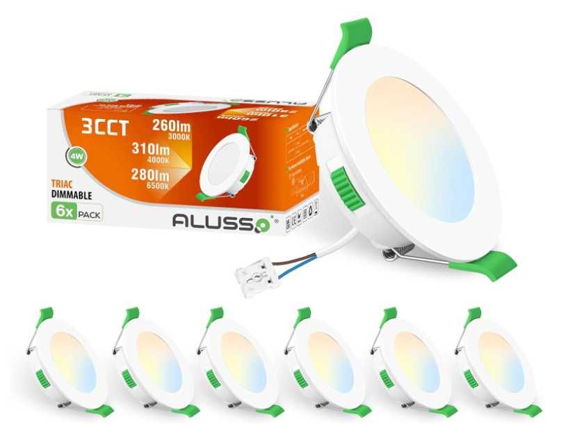 Bec Plafoniera Spot LED ALUSSO,4W cu reglaj,68 mm,pachet 6 buc,clasa F