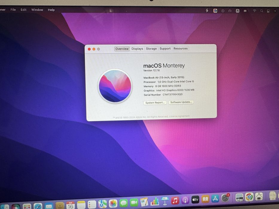 MacBook Air 13” (Early 2015) – 8GB RAM, 128GB SSD + заря