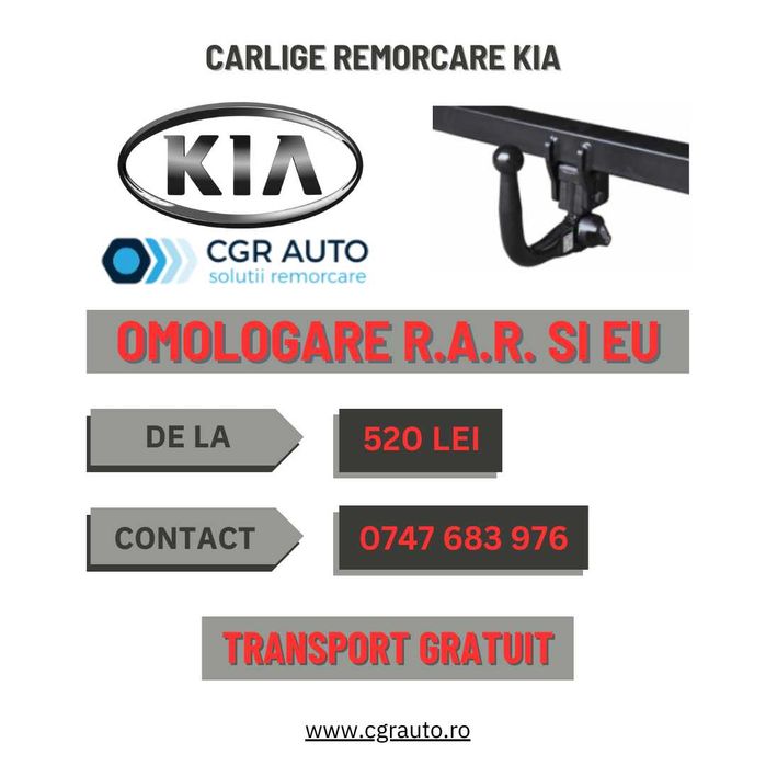 Carlige remorcare KIA - 5 Ani Garantie