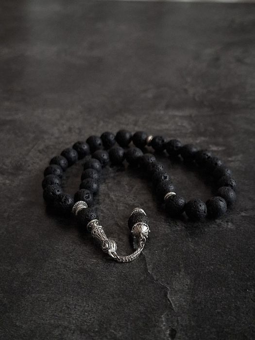 Премиальные чётки(тасбих) ручной работы из лавы— 33 бусины