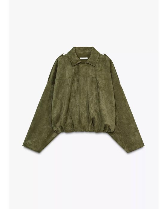 Дамско бомбър яке с ефект от велур ZARA