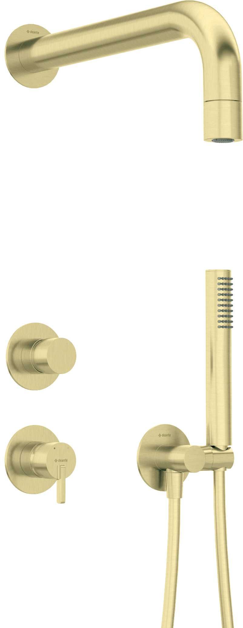 Комплект златен душ за вграждане тп дъжд Silia Brush Gold v2  NQS_R9XK