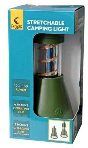 Разтегателен Къмпинг Фенер FROYAK (100/60 Лумена) - Акумулаторен!