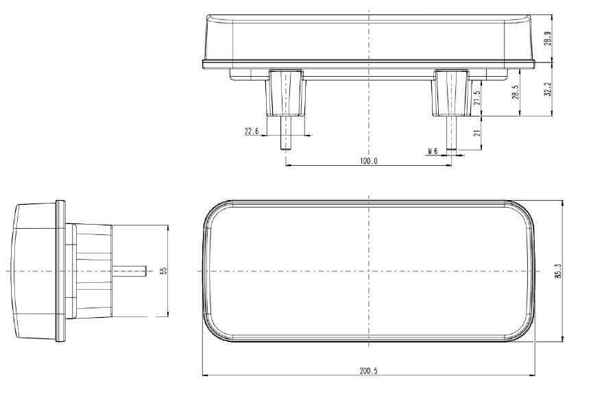 1 бр. малък ЛЕД  LED неон стоп 20см , 6 функции , 12-24V , Полша