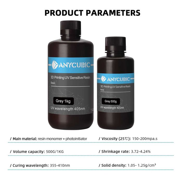 Rasina Anycubic, UV 405nm, pentru imprimante 3D, 1 Kg-135 lei, Ofertă!