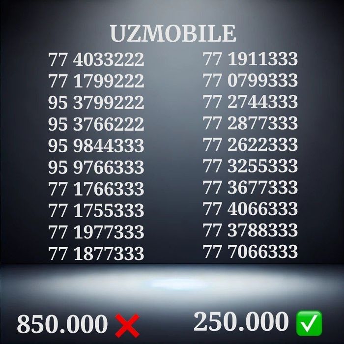 Uzmobile Chiroyli raqamlari/ узмобайл красивые номера