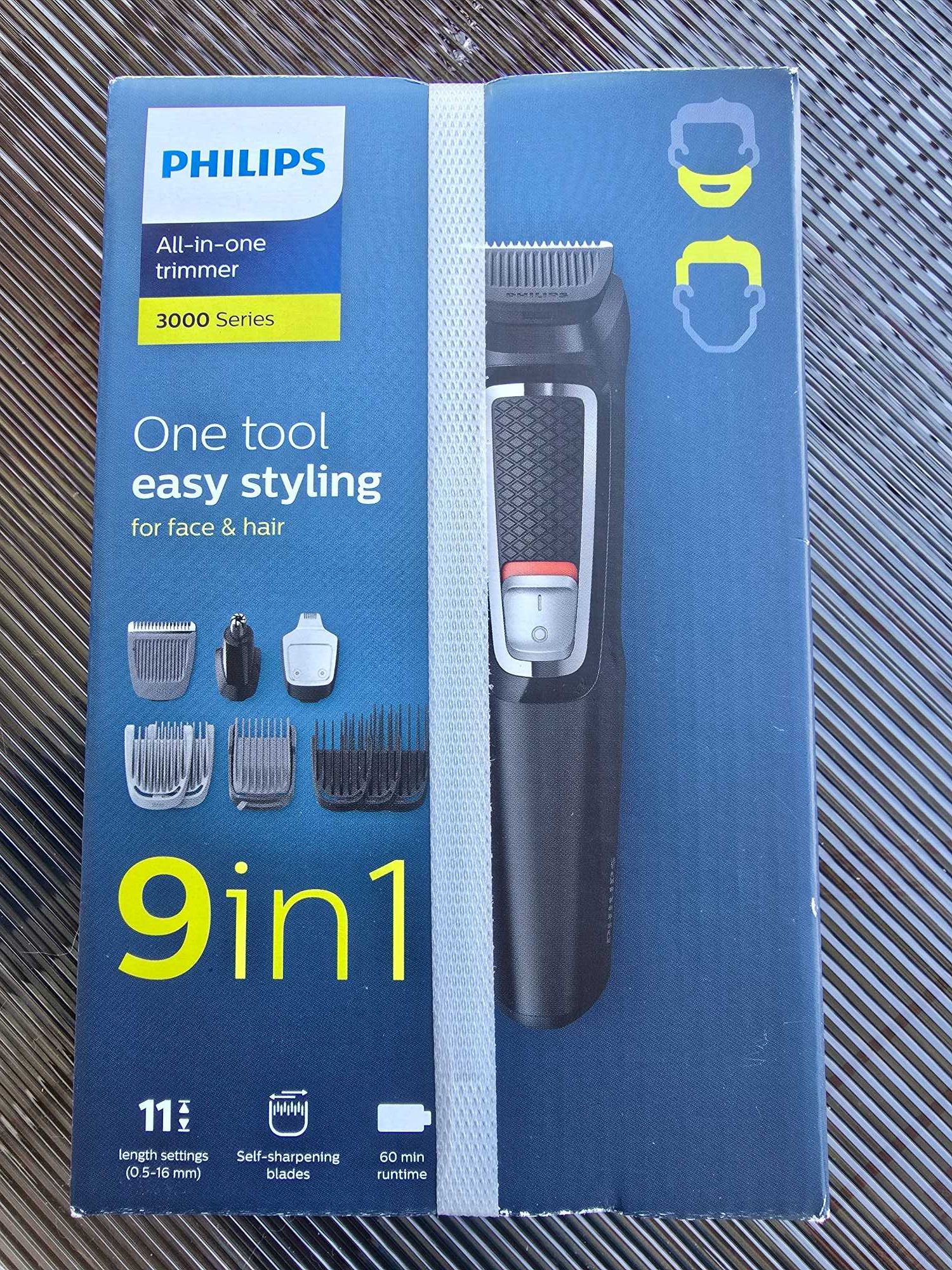 Aparat de tuns barba si parul 9 in 1 PHILIPS MG3740/15, Acumulator
