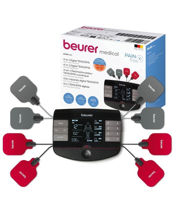 Dispozitiv digital TENS/EMS cu functie de incalzire, Beurer EM 89