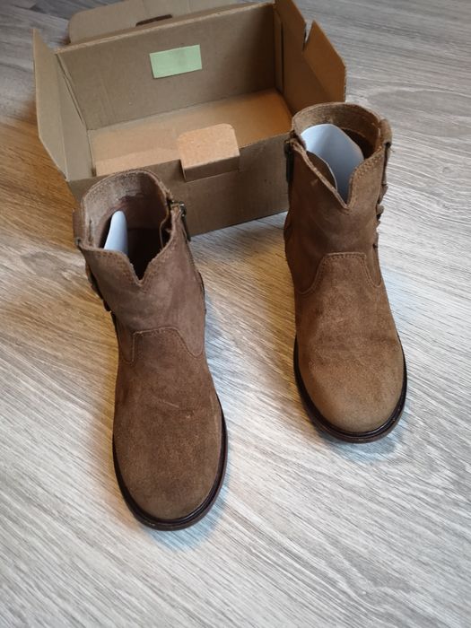 Ghete Mango, mar 30, 19 cm interior, piele intoarsa, stare f buna