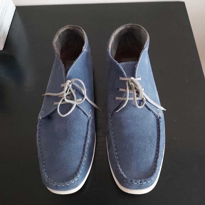 Pantofi inalti PAT CALVIN, piele naturala intoarsa, bleumarin, mar.42